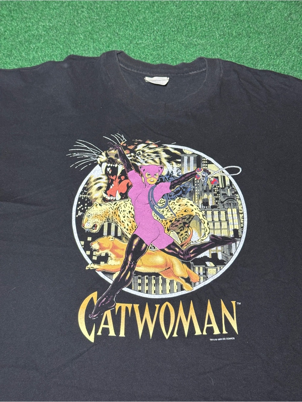 Vintage 90s Catwoman Batman T-shirt, Rare Comic Book Movie Promo 1995 (2XL)